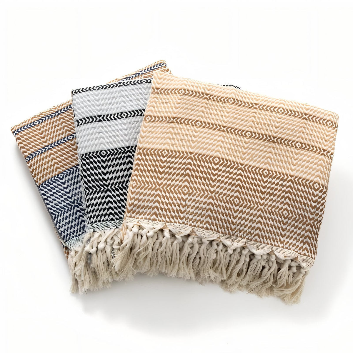 Fouta nid d'abeille destinée à la plage
