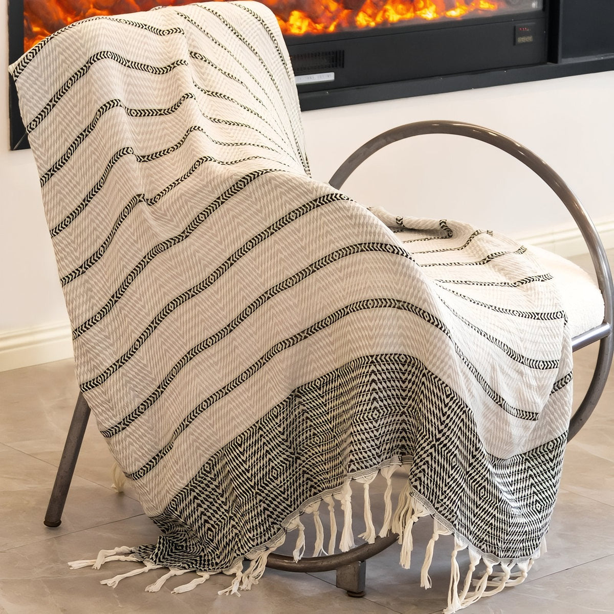 Fouta nid d'abeille pour la plage