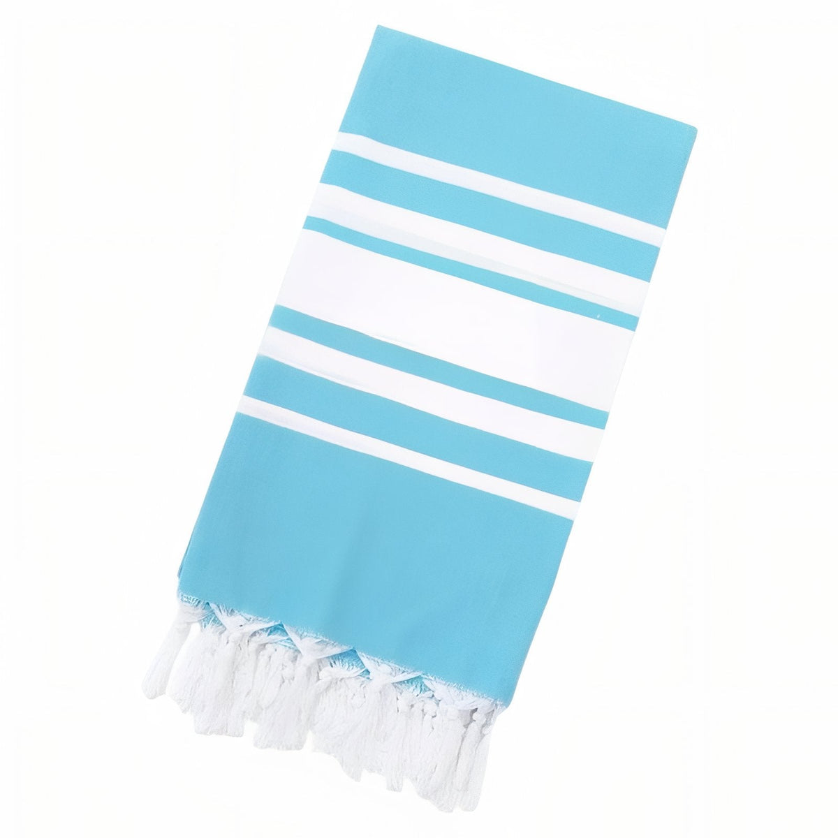 Fouta pour la plage avec franges et rayures centrales