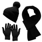 Gants avec bonnet et écharpe pour femme