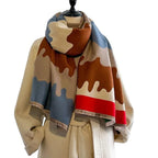Grande écharpe féminine style plaid