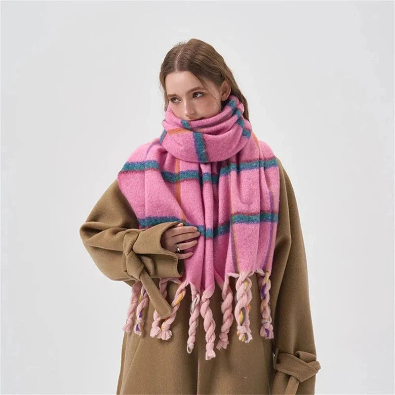 Grande écharpe plaid