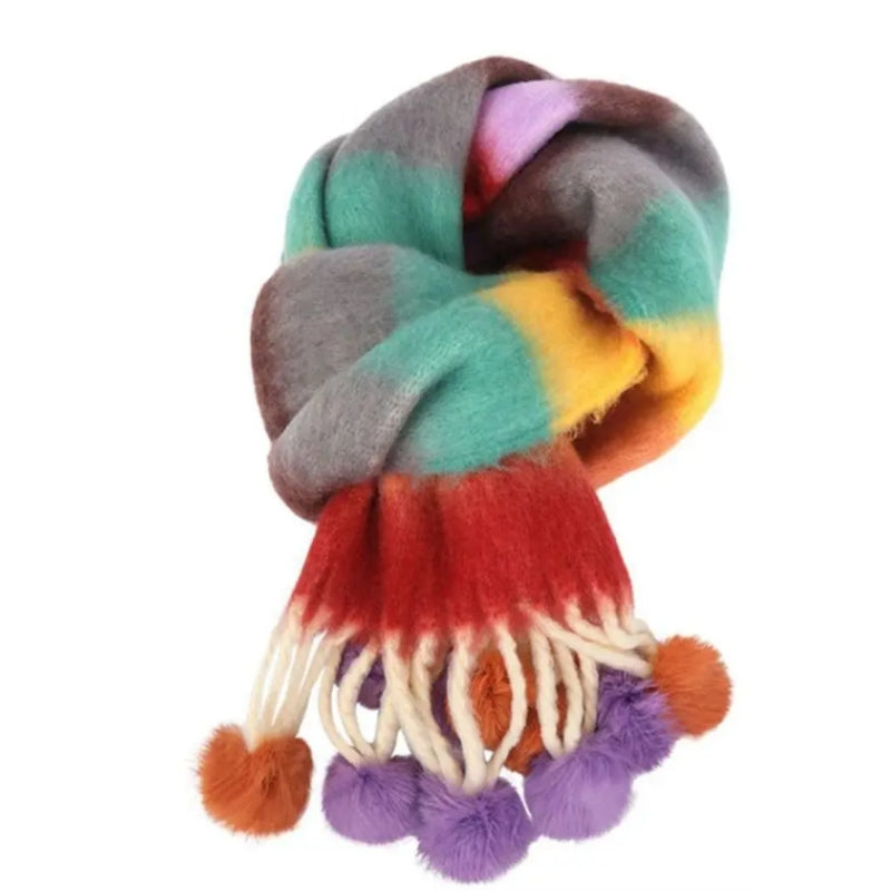 Grosse écharpe multicolore