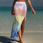 Jupe de plage longue et fendue en crochet
