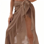 Jupe de style paréo transparente fendue