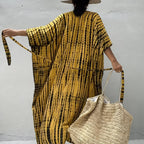 Kimono à imprimé de lignes pour la plage