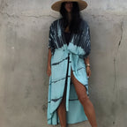 Kimono à manches chauve-souris effet tie and dye