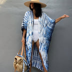 Kimono aux manches façon chauve-souris tie and dye