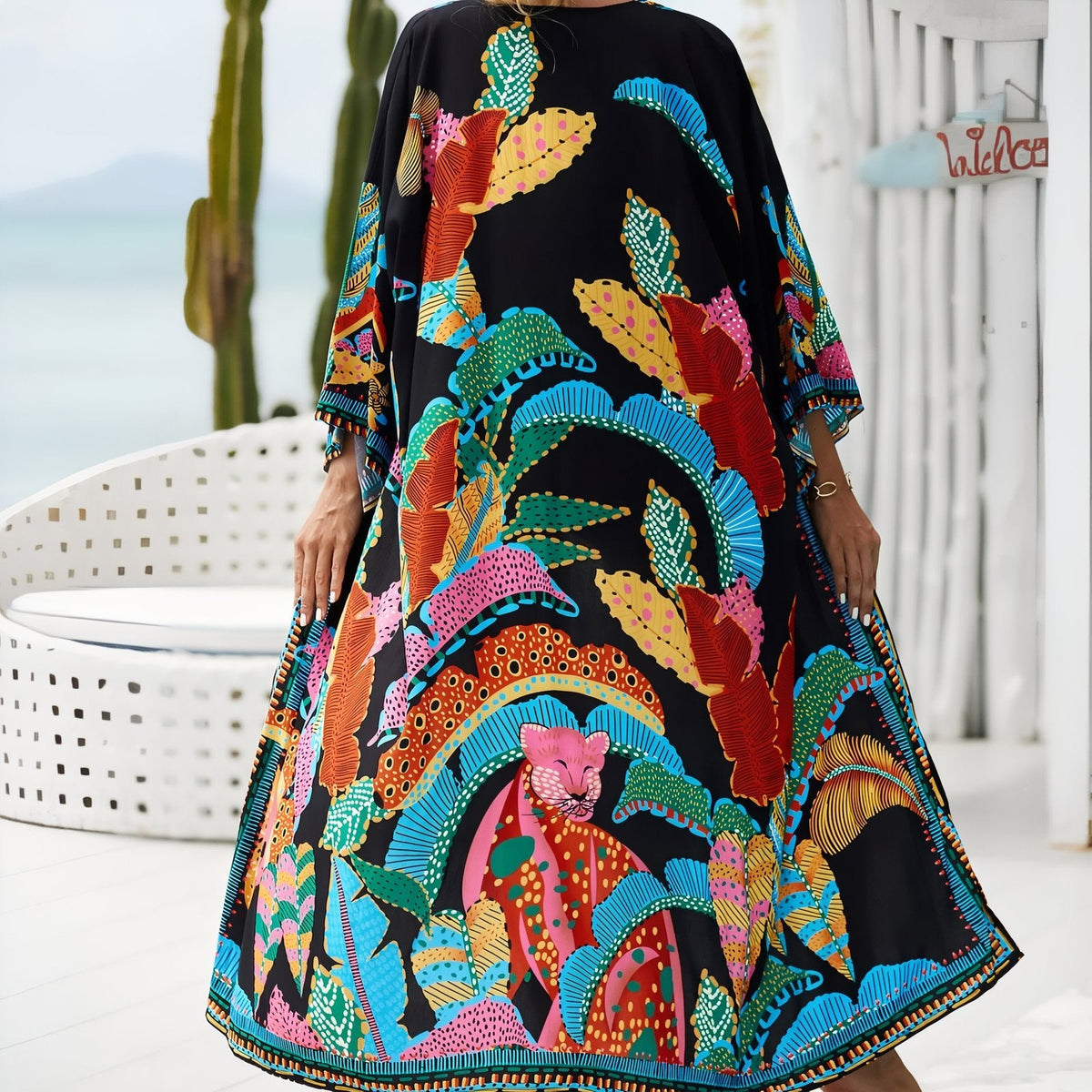 Kimono balnéaire coloré au style africain