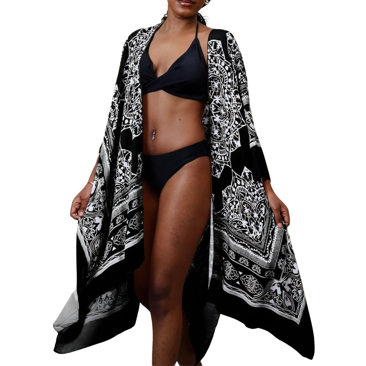 Kimono court d’allure vintage et ethnique