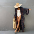 Kimono de plage à longues manches tie and dye