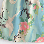 Kimono de plage à manches amples et effet floral
