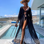 Kimono de plage à motif léopard