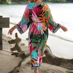 Kimono de plage aux couleurs d’inspiration africaine