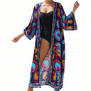 Kimono de plage estival imprimé grande taille
