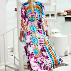 Kimono de plage format grande taille imprimé estival
