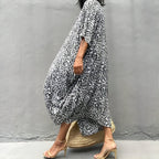 Kimono de plage long à motifs léopard