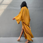 Kimono de plage manches longues façon tie and dye