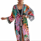 Kimono de style africain coloré et balnéaire