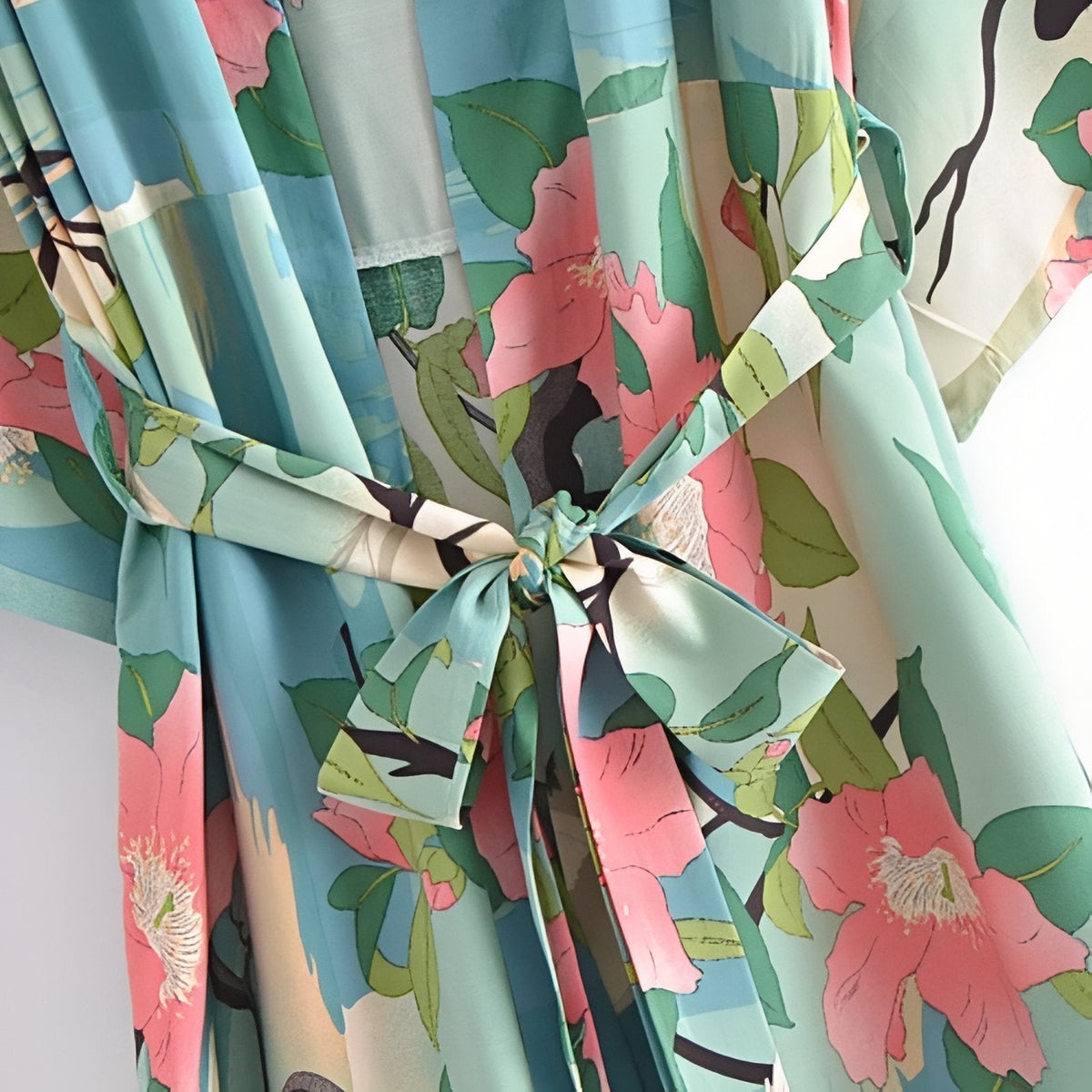 Kimono effet floral pour la plage à manches larges