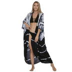 Kimono effet tie and dye aux manches chauve-souris