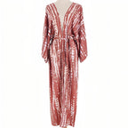Kimono effet tie and dye aux manches longues pour plage