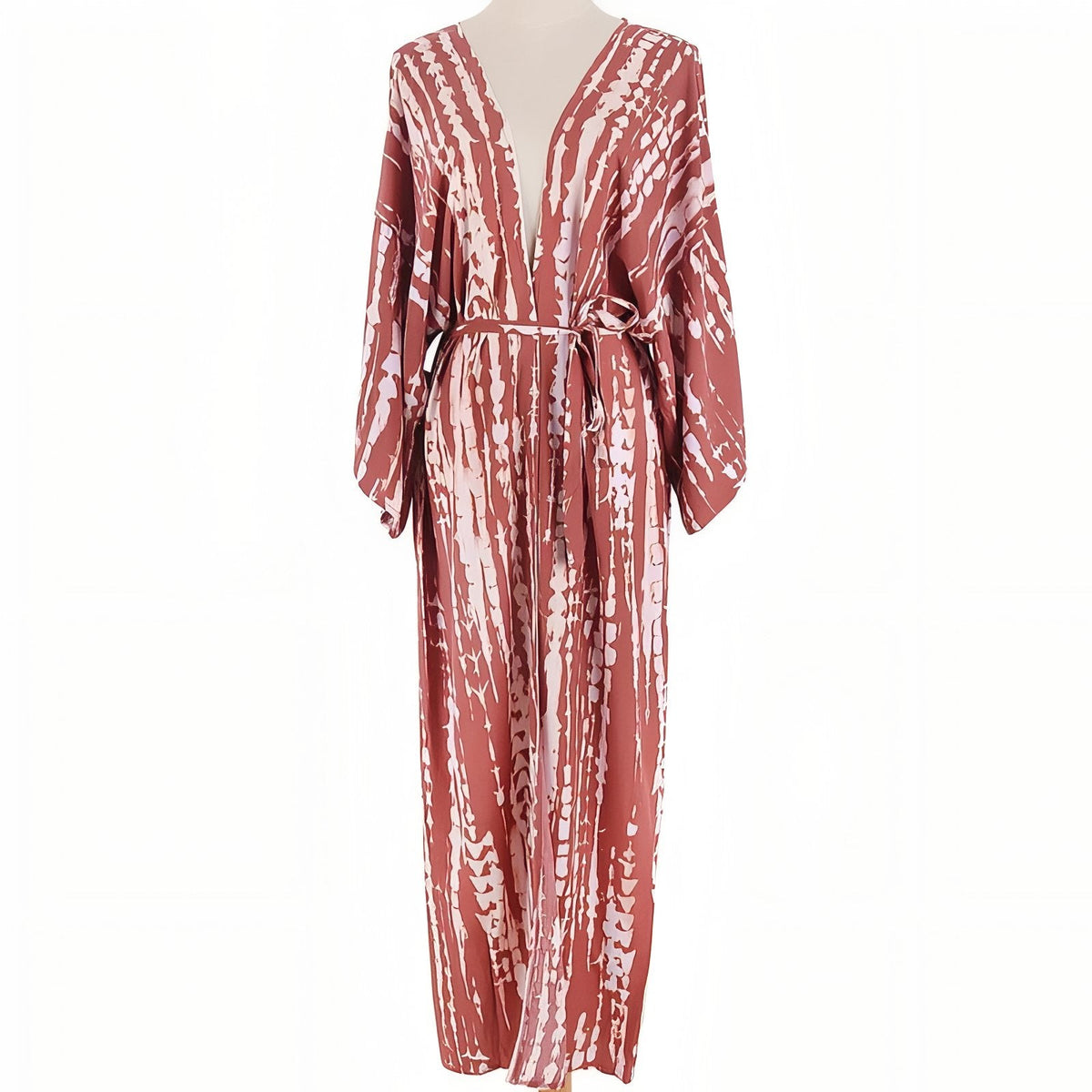 Kimono effet tie and dye aux manches longues pour plage