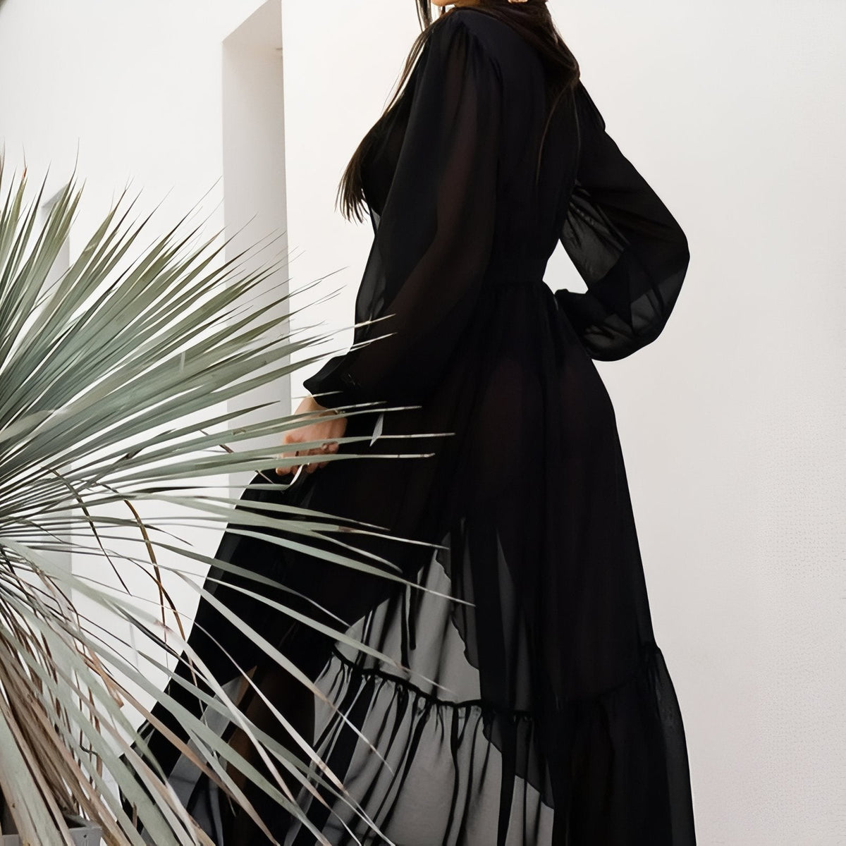Kimono élégant et uni pour la plage