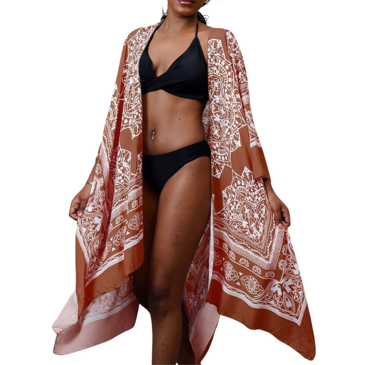 Kimono ethnique en version courte et vintage