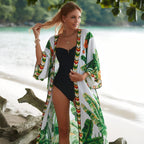 Kimono grande taille de plage avec imprimé d’été