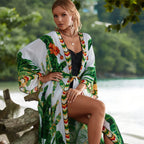 Kimono grande taille imprimé pour la plage en été