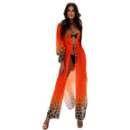 Kimono imprimé léopard style plage