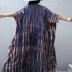 Kimono ligné à motif imprimé de plage