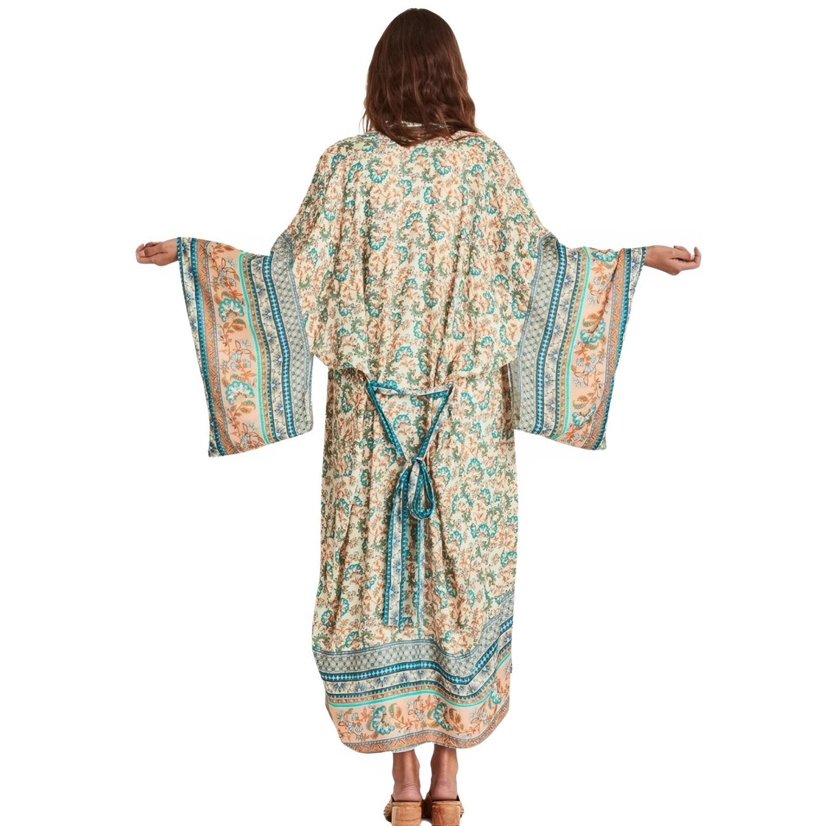 Kimono pour la plage avec ceinture style bohème