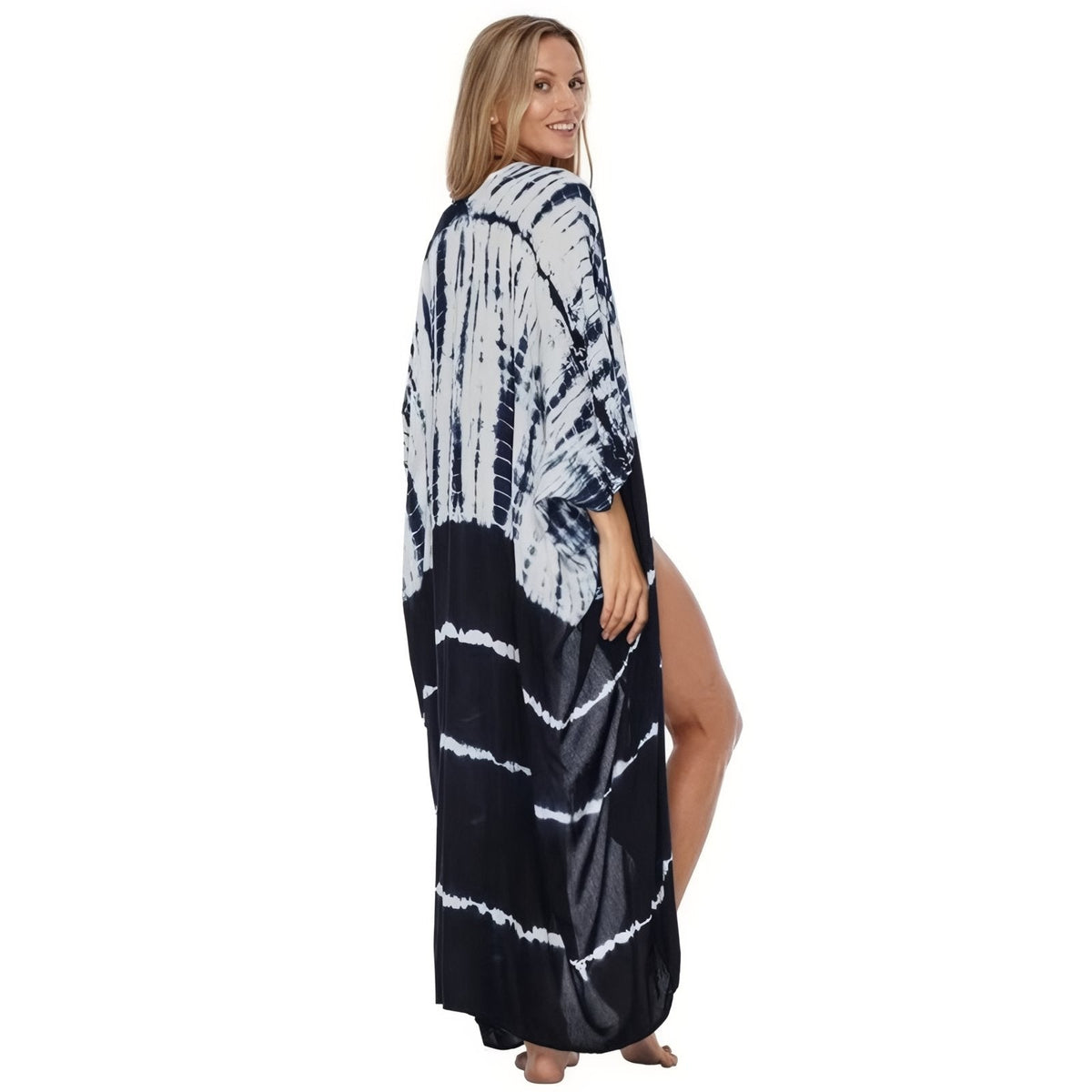 Kimono style tie and dye à manches chauve-souris