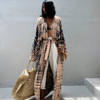 Kimono style tie and dye manches longues pour la plage