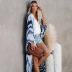 Kimono tie and dye de plage aux manches longues
