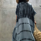 Kimono tie and dye doté de manches chauve-souris