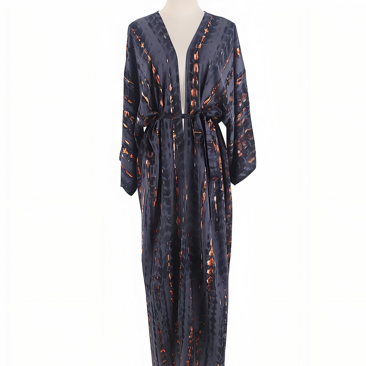 Kimono tie and dye pour la plage avec manches longues