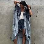 Kimono tie and dye pourvu de manches chauve-souris