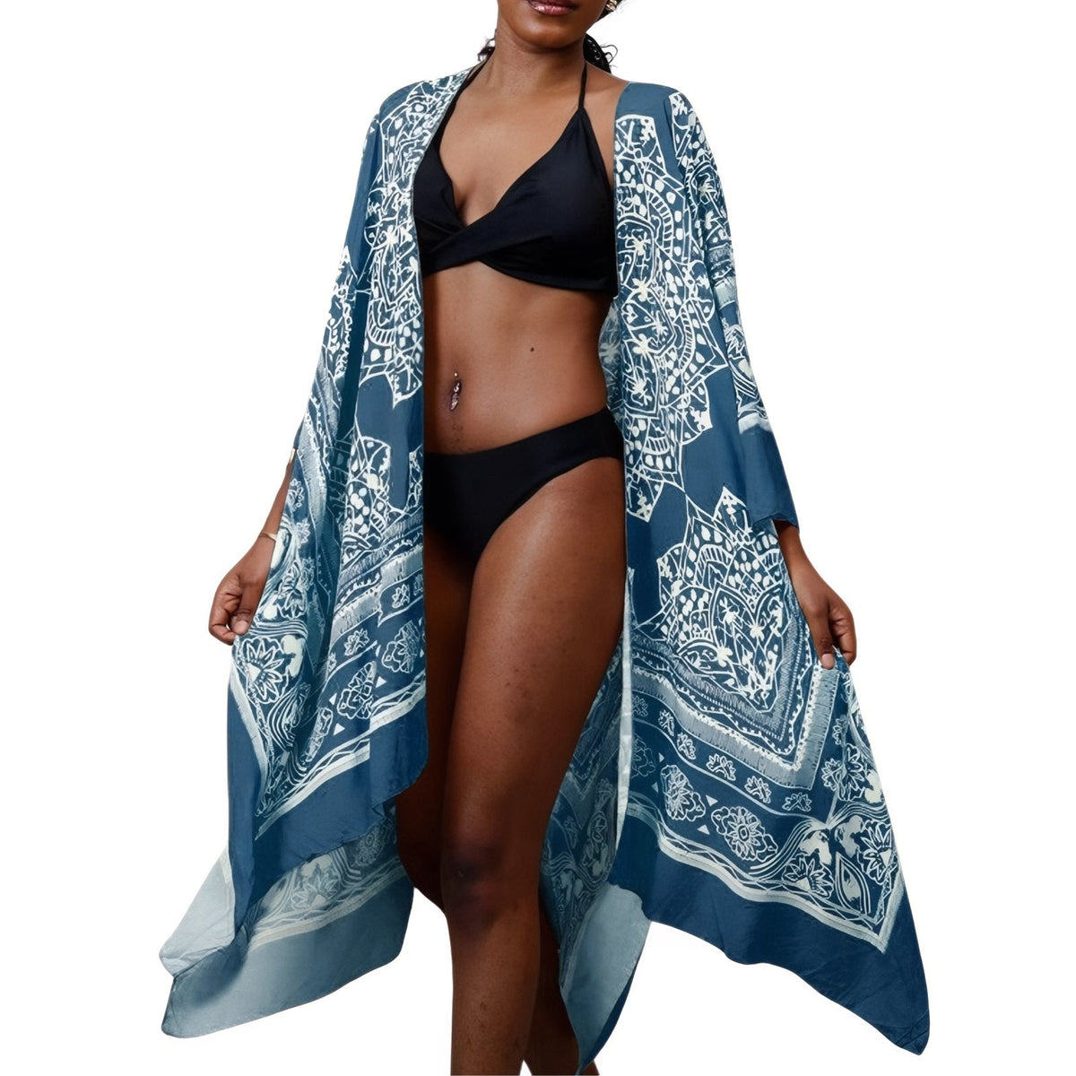Kimono vintage ethnique à coupe courte