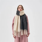 Large écharpe façon plaid pour femme