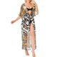 Langer Strandkimono Leopard Und Zebra