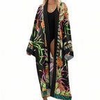 Long kimono imprimé de plage à coupe ample