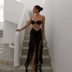 Long sarong à nœud de couleur unie