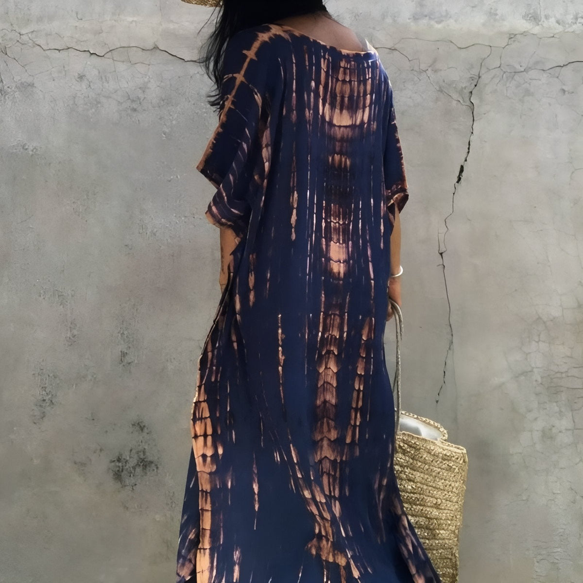 Longue robe façon tie and dye