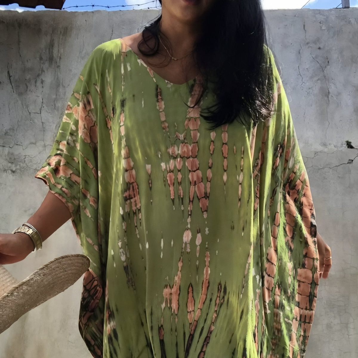 Longue robe style tie and dye