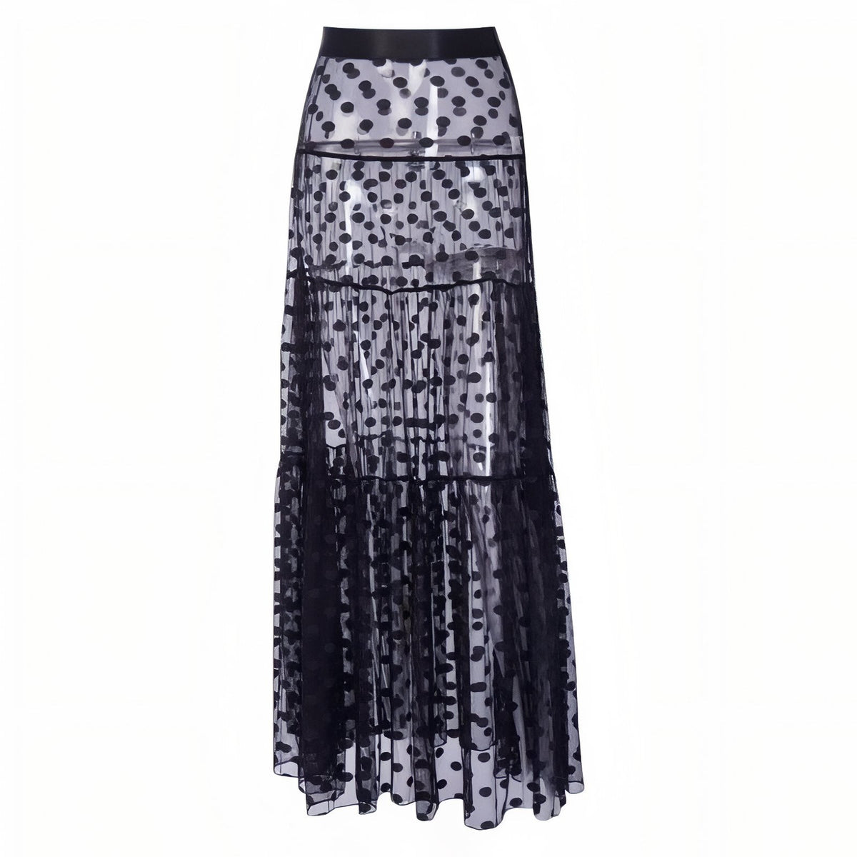 Maxi jupe longue transparente de plage