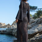 Maxi robe ajourée en crochet pour la plage