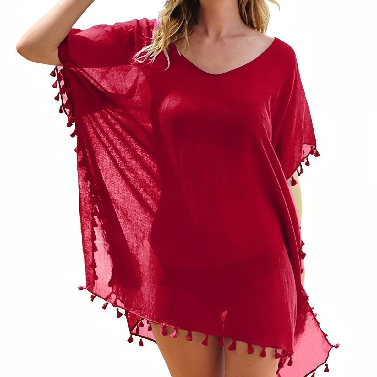 Paréo à pompons façon robe